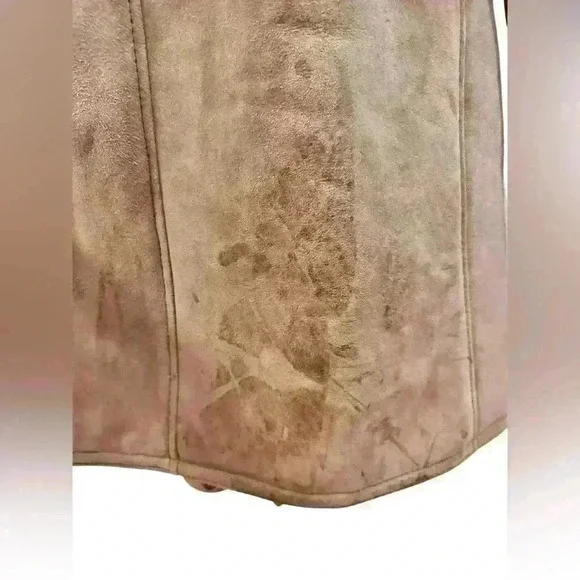 Vintage Morland's of England Long Lambskin & Suede Leather Women's Coat Sz 8 - Picture 8 of 14